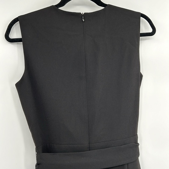 H&M NWT Black Sleeveless V Neck Jumpsuit Women's 4 Tie Waist Business Career - Picture 7 of 9